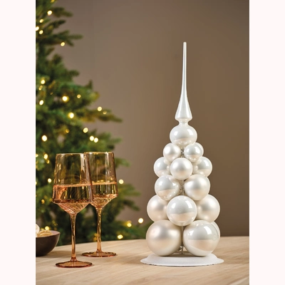 Baubles Glass winter white dia4cm - image 2