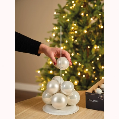 Baubles Glass winter white dia4cm - image 4