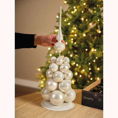 Baubles Glass winter white dia4cm - image 5