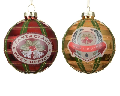 Baubles Glass With Bell Decal Asst. D.8cm