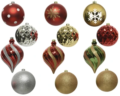Baubles Polystyrene Asst. D.15cm Tube Red/Gold/Green - image 2