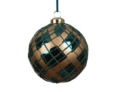 Baubles Polystyrene Beads Check Emerald D.10cm