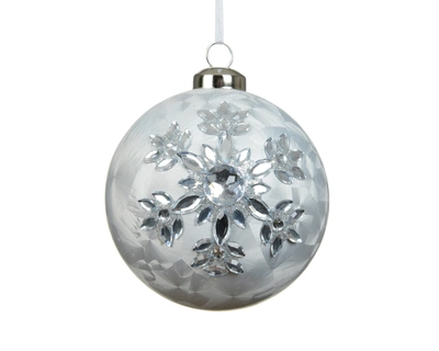 Baubles Polystyrene Diamond Silver D.10cm