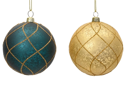 Baubles Polystyrene Gold Glitter Asst. D.8cm