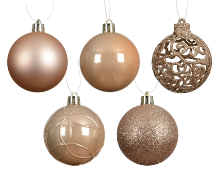 Baubles Polystyrene peach pearl dia6cm - image 2