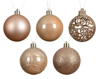Baubles Polystyrene peach pearl dia6cm - image 2