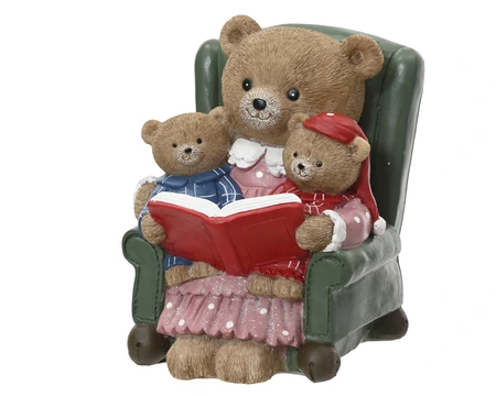Bear Polyresin Red  H.17cm