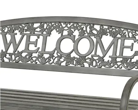 Bench Welcome Iron Outdoor W127.00-H88.00cm Grey antique - image 2