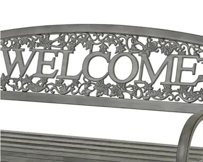 Bench Welcome Iron Outdoor W127.00-H88.00cm Grey antique - image 2