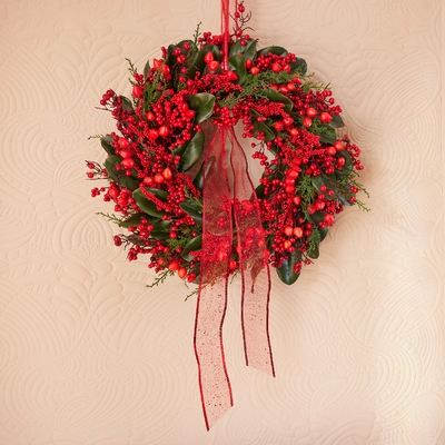 Big Berry Wreath green/red dia60-H14cm - image 2