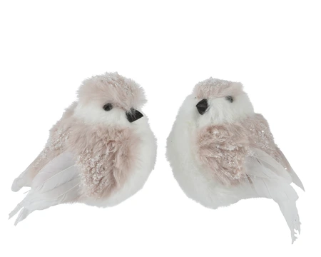 Bird Artificial Fur Peach Pearl W.8cm x H.11cm