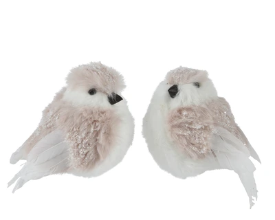 Bird Artificial Fur Peach Pearl W.8cm x H.11cm