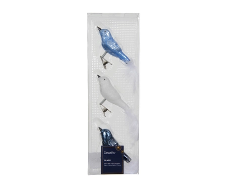 Bird Glass Enamel- Shiny blue/colour W8-H3.50cm - image 2