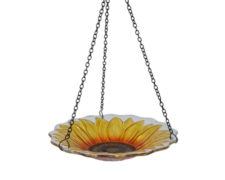 Birdfeeder Glass- Iron Yellow/Colour(S) dia23-L23-W23-H39cm