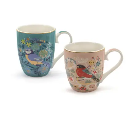 Birdy S/2 Mini Mugs - Blue Tit & Bullfinch