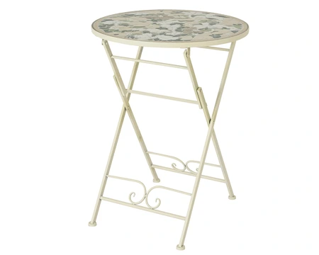 Bistro Table Geneva Mosaic Stone Outdoor Cream D.58Cm - image 2