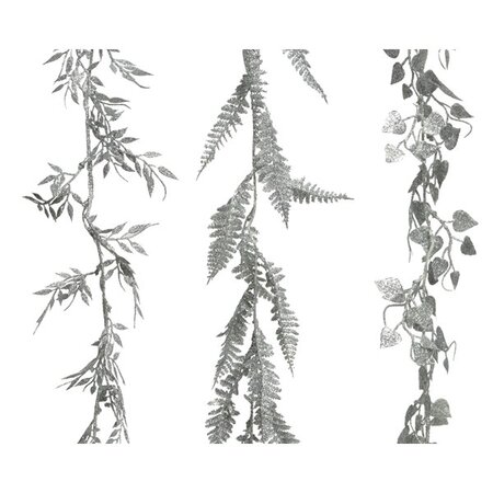 BL Garland plastic glitter Silver 180cm