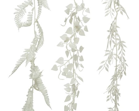 BL Garland plastic glitter White 180cm