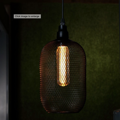 Black Mesh Megan Pendant With The Bulb