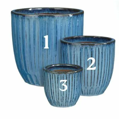 Boca Pot Round Blue - H27Xd27Cm