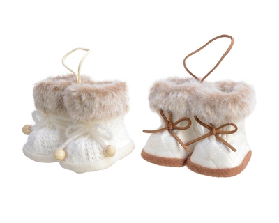 Boots  Fake Fur White H7cm
