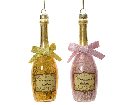 Bottle Glass Bow,Sticker,Glitter Asst. H.13.5cm - image 1