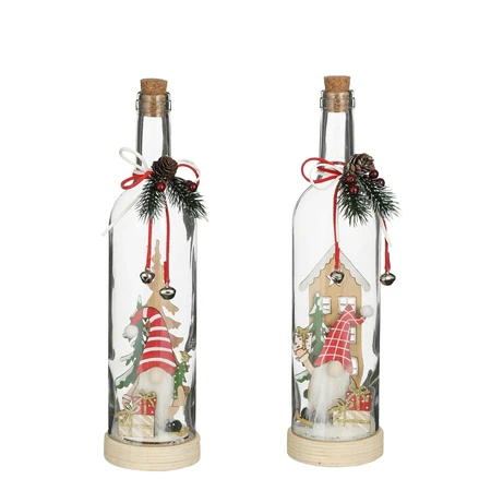 Bottle Gnome Red 2 Asst. Fsc Mix - L8Xw8Xh32Cm