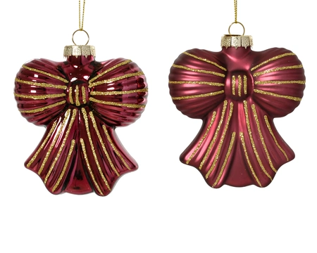 Bow Glass Gltter Line Dark Rose W.4.2cm x H.10cm