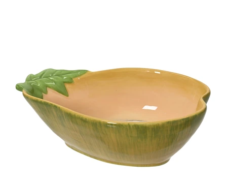 Bowl Dolomite Papaya Glazed Yellow/Colour(S) L.16Cm
