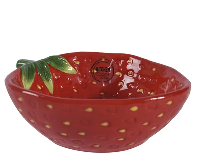 Bowl Dolomite Strawberry Strawberry Red W.12Cm