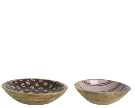 Bowl Mangowood Dia30.00-H6.50Cm Pink - image 1