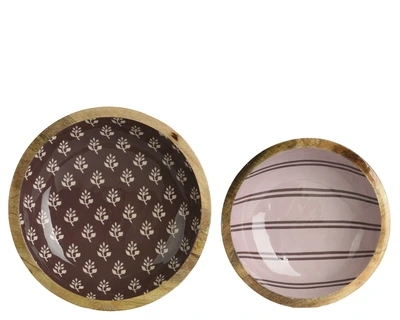 Bowl Mangowood Dia30.00-H6.50Cm Pink - image 2