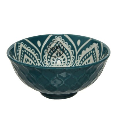 Bowl Porcelain W Mosaic Emerald Green