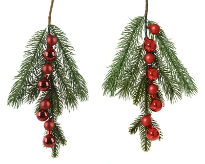 Branch PE Asst. Red Baubles H.4.5cm
