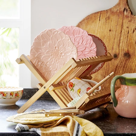 Breakfast Plate Dolomite Glaze Flower Embossed 3Col  Asst. D.20.5Cm - image 2