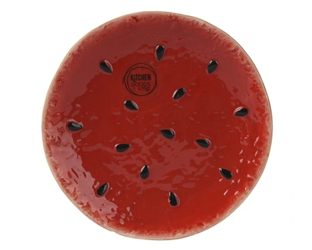 Breakfast Plate Dolomite Watermelon Shiny Watermelon Green/Red D.16Cm - image 1