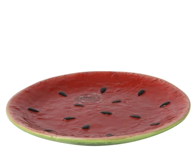 Breakfast Plate Dolomite Watermelon Shiny Watermelon Green/Red D.16Cm - image 2