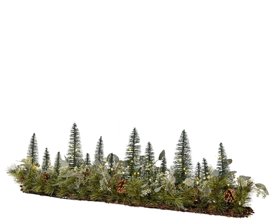 Brush Tablepiece Bo Prelit green/white/warm white L1.2m-W23-H31cm-60L