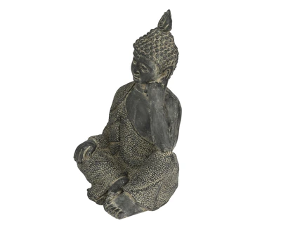 Buddha Polymagnesium Buddha Paint Spraying Outdoor Black H.45Cm - image 2