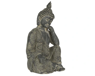 Buddha Polymagnesium Buddha Paint Spraying Outdoor Black H.45Cm - image 3