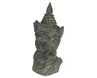Buddhahead Polymagnesium Buddha Head Paint Spraying Outdoor Black H.47.5Cm - image 2