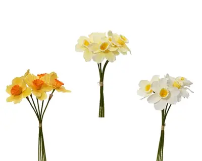 Bundle Narcissus On Stem Polyester 3Col  H39.00cm asst. - image 1