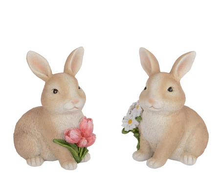 Bunny Polyresin 2 Asst. W.8Cm X H.10.5Cm