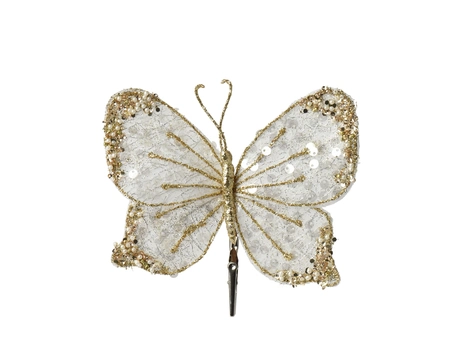 Butterfly White/Gold W.16cm x H.14cm