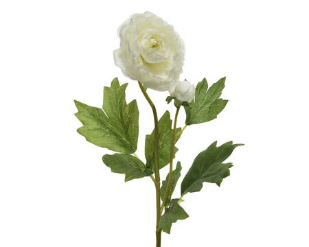 Camelia On Stem Polyester White H.57Cm - image 1