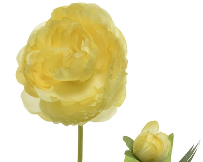 Camelia On Stem Polyester Yellow H.57Cm - image 2