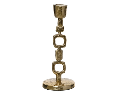 Candleholder Aluminium gold H20cm