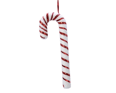 Candy Stick Foam Glitter- Fliter- Ribbon red/white -H52cm