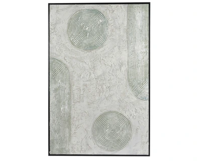 Canvas Vertical Rect 100% Hand Painting Black Frame Green W.60Cm X H.90Cm