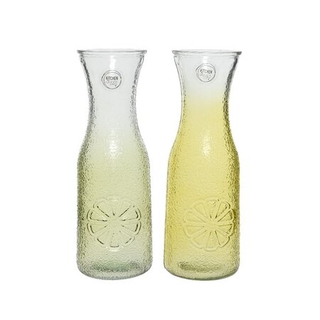 Carafe Glass Hammered Citrus Relief Lemon  Asst